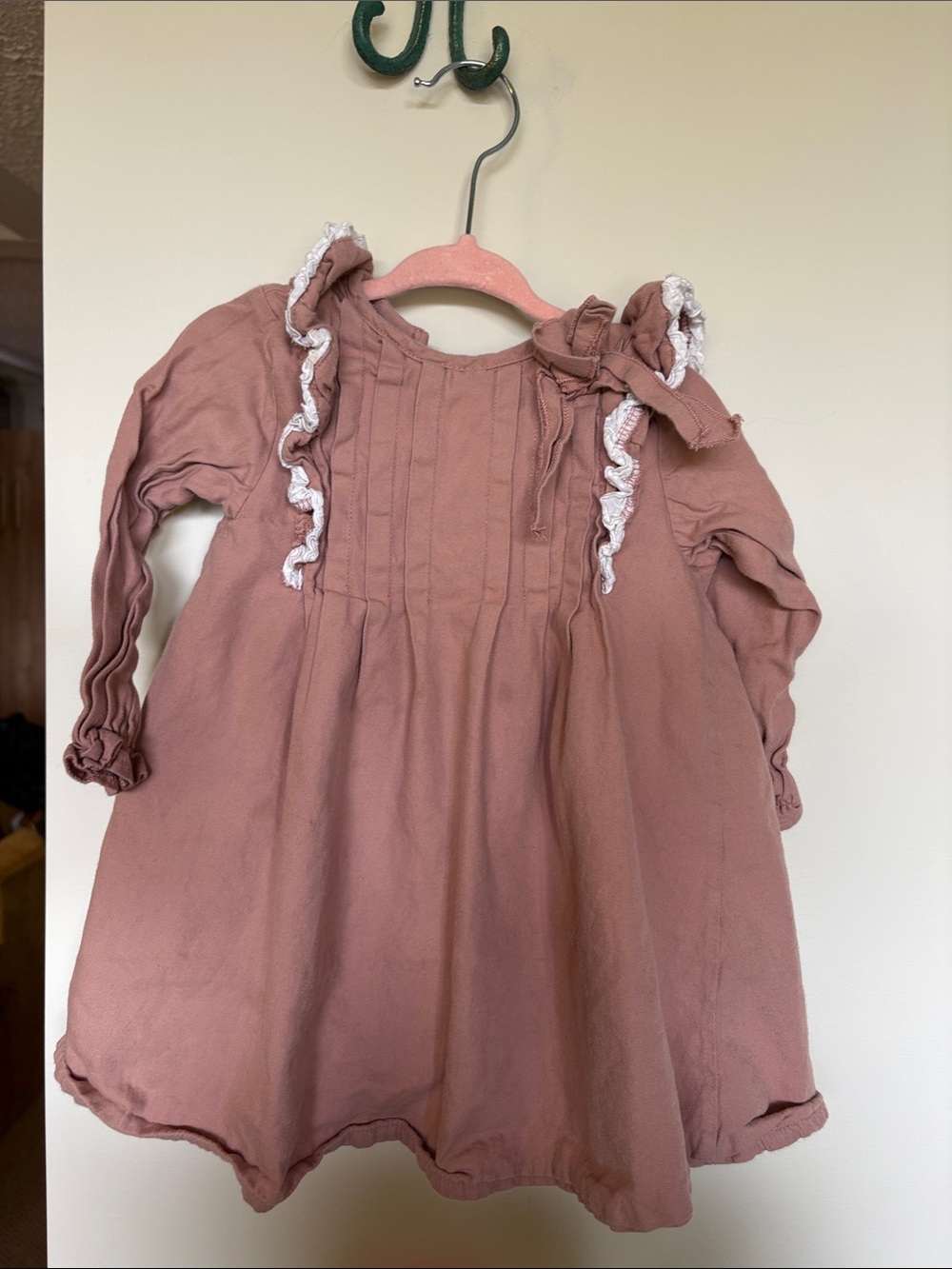 Babidu Girls Dusty Rose Ruffle Dress – Size 3A